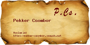 Pekker Csombor névjegykártya